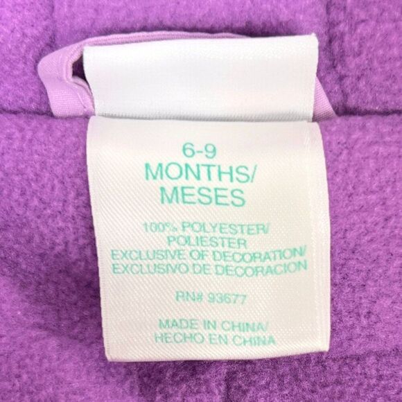 Vintage Infant Baby Girl Purple Hood Snowsuit & Mittens Winter Jacket / 6-9 Mon - Picture 10 of 10